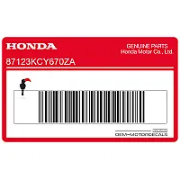 HONDA Adesivo serbatoio, lato destro 87123-KCY-670ZA
