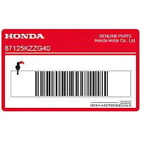 HONDA Etichetta di avvertenza 87125-KZZ-G40
