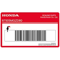 HONDA Vorsicht Etikett, Reifenlast 87505-MGZ-D80