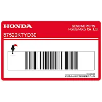 HONDA Caution label 87520-KTY-D30