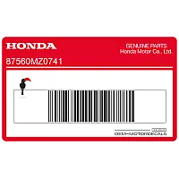 HONDA Vorsicht Etikett 87560-MZ0-741