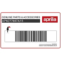 APRILIA Autocollant de carénage supérieur avant AP8277697A15