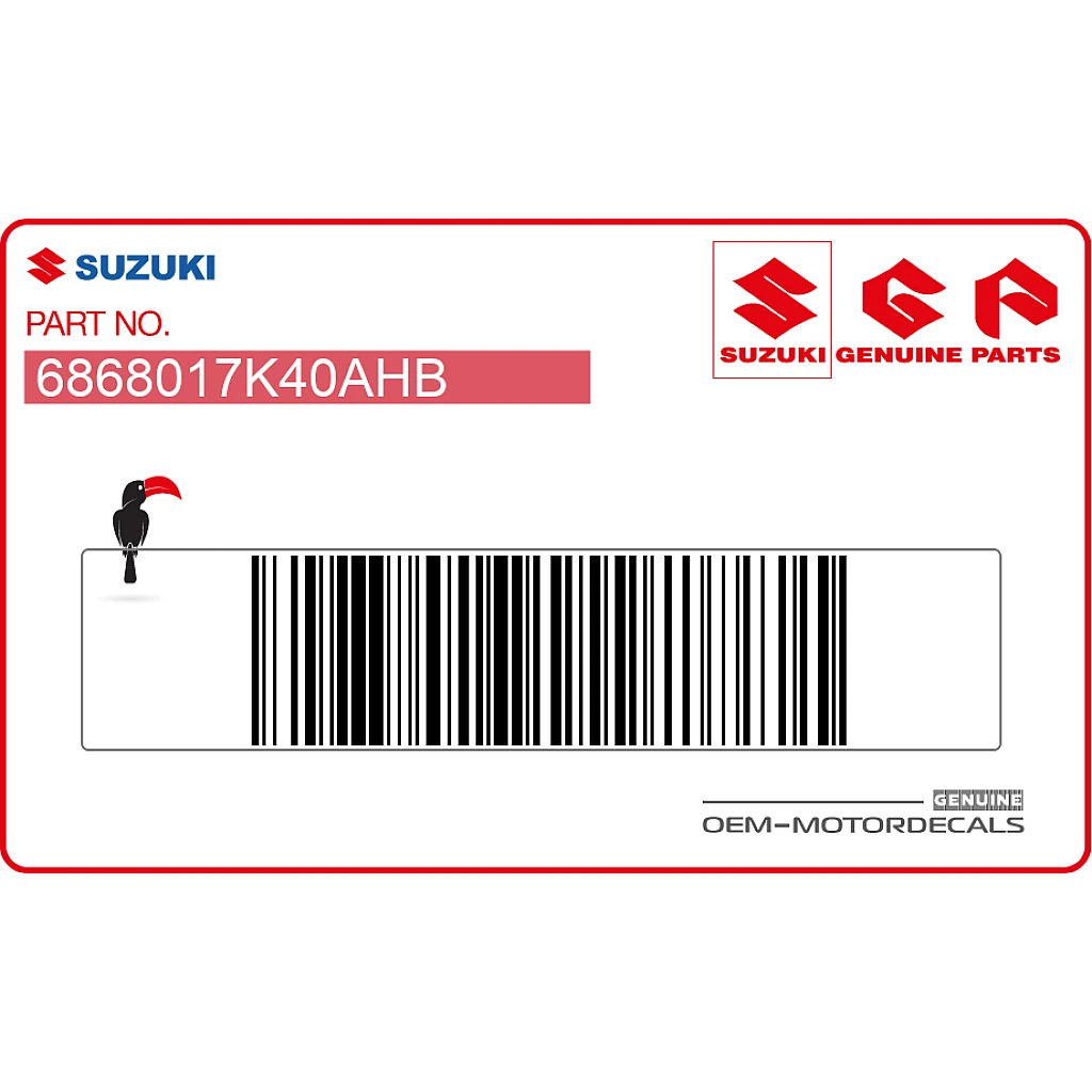 Suzuki GSXR1000 rechte hintere Seitenverkleidungs-Aufkleber Set rechts OEM 6868017K40AHB