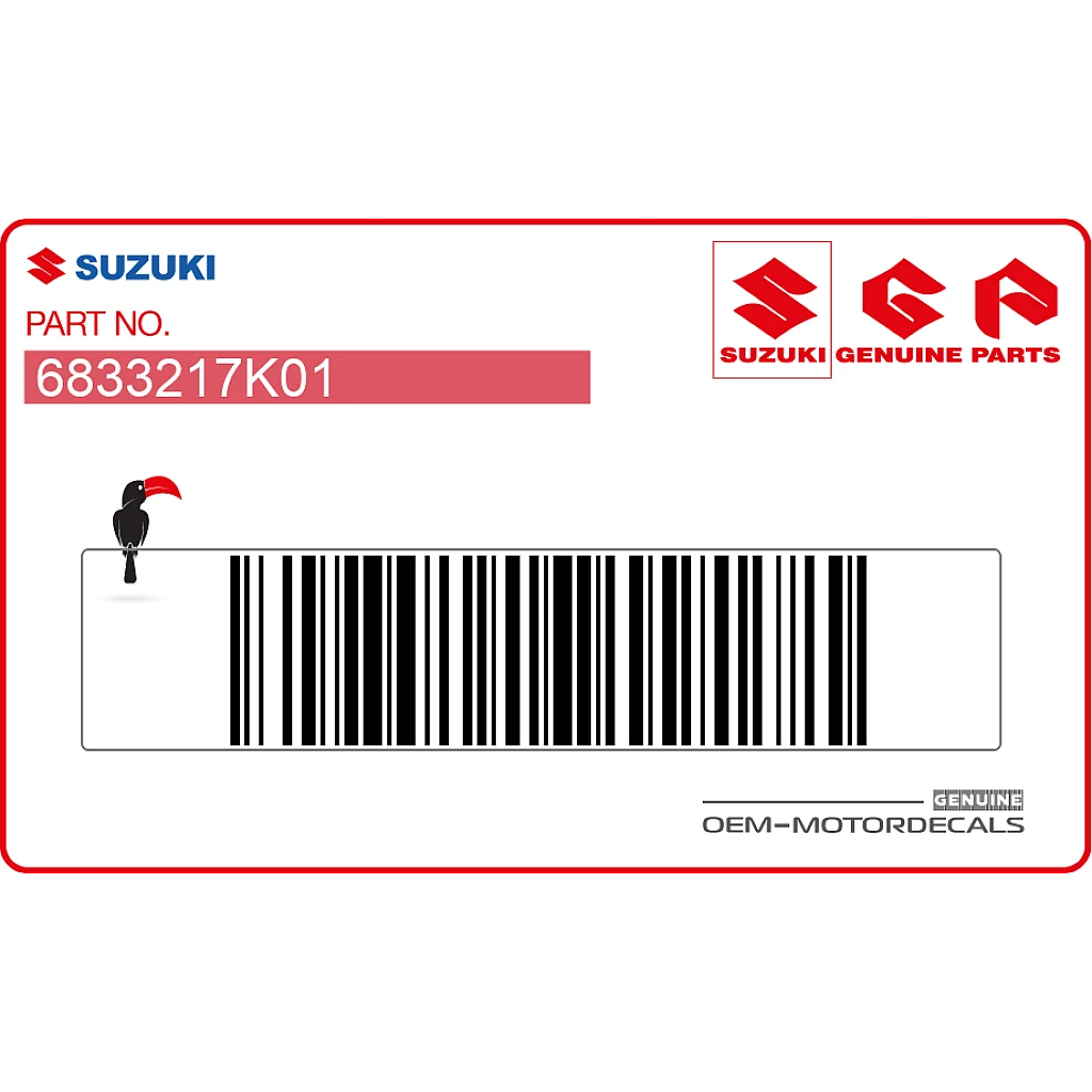 Authentic Suzuki GSXR1000 Tire Info Label Warning Decal and Factory Sticker OEM 6833217K01 for Swingarm or Chain Guard