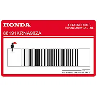 HONDA Zijpaneel sticker, rechterkant 86191-KRN-A90ZA