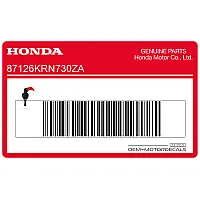 HONDA Side cowling decal, right side 87126-KRN-730ZA