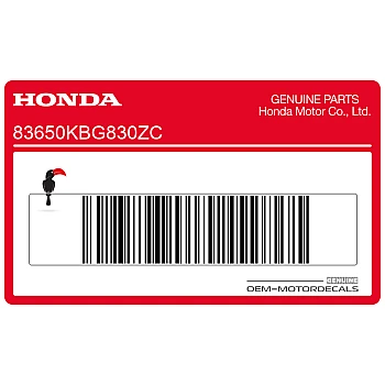 Frame cowling decal, right side