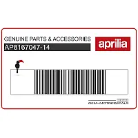 APRILIA Ensemble d'autocollants de réservoir AP8167047-14