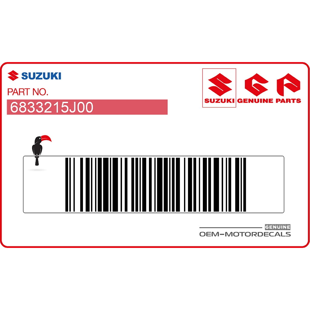 Suzuki GSXR750 Rear Fender Tire Info Label OEM 6833215J00