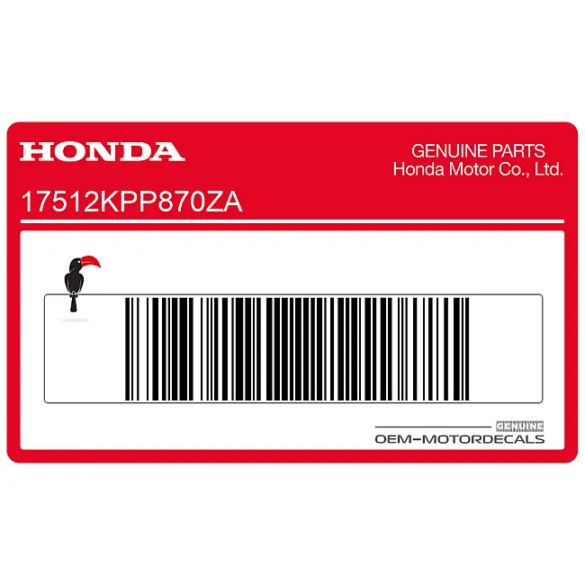 Honda CBR125R naklejka na bak prawa strona OEM 17512KPP870ZA autentyczna naklejka fabryczna