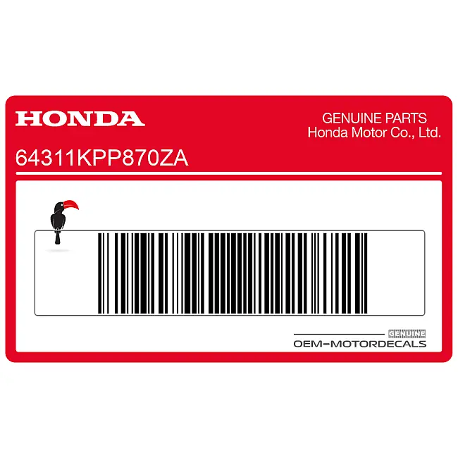 Honda CBR125R Mittlerer Verkleidungsaufkleber rechte Seite OEM 64311KPP870ZA Werksgrafik