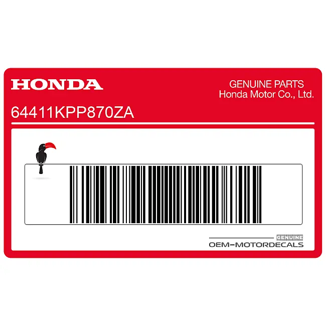Honda CBR125R Mittlerer Verkleidungsaufkleber linke Seite OEM 64411KPP870ZA
