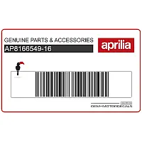 APRILIA Adesivo posteriore coda carena, lato sinistro AP8166549-16