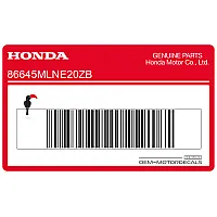 HONDA Autocollant de carénage supérieur avant, côté droit 86645-MLN-E20ZB