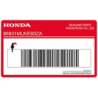 HONDA Autocollant carénage arrière queue, côté droit 86831-MLN-ES0ZA