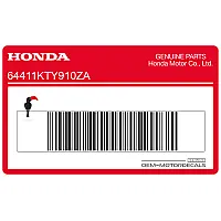 HONDA Linker middelste kuipsticker 64411-KTY-910ZA