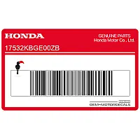 HONDA Naklejka na zbiornik, lewa strona 17532-KBG-E00ZB