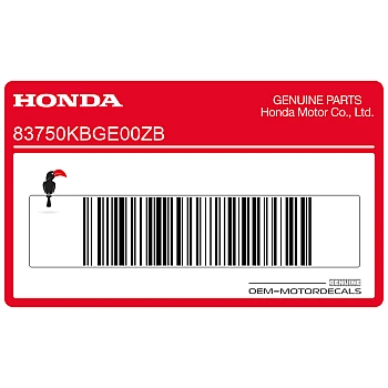 Frame cowling decal, left side