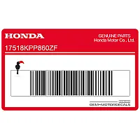 HONDA Naklejka Honda Wing na Owiewkę, Prawa Strona 17518-KPP-860ZF