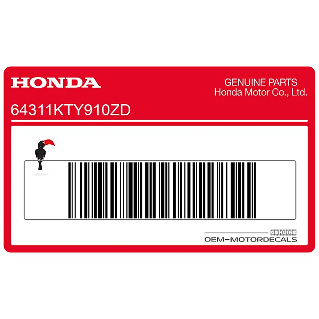 Honda CBR125R Middelste kuip strip Rechterkant OEM 64311KTY910ZD