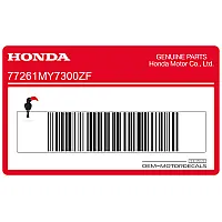 HONDA Adesivo posteriore coda carena 77261-MY7-300ZF