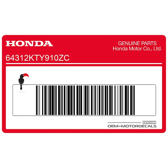 Honda CBR125R Franja Cubierta Central Derecha OEM 64312KTY910ZC gráfico de fábrica para carenado de motocicleta
