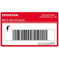 HONDA Tanksticker, rechterkant 86151-MY5-F20ZA