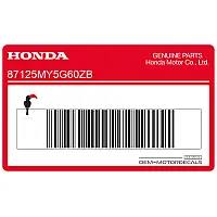 HONDA Kontpaneel sticker 87125-MY5-G60ZB