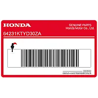 HONDA Verkleidungsaufkleber, rechte Seite, vorne oben 64231-KTY-D30ZA