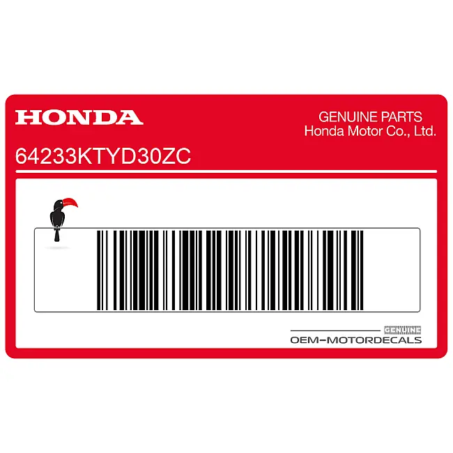 Honda CBR125R Bovenste kuipstrip voorzijde linkerzijde OEM 64233KTYD30ZC