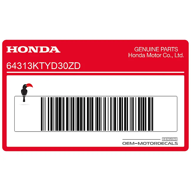 Honda CBR125R Rechter Middencowl Strip Afbeelding OEM 64313KTYD30ZD Originele Fabriekssticker voor Kuip