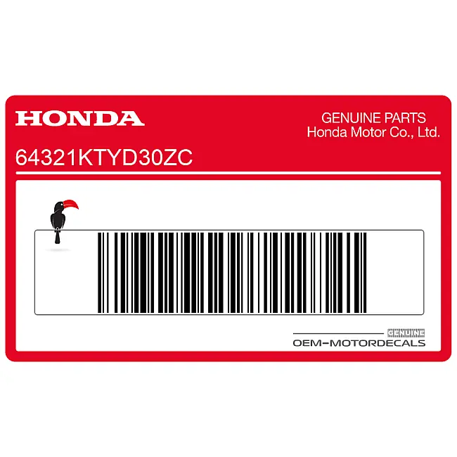 Honda CBR125R Onderkuip Strip Rechterkant OEM 64321KTYD30ZC Originele Fabriekssticker voor Buikkuip