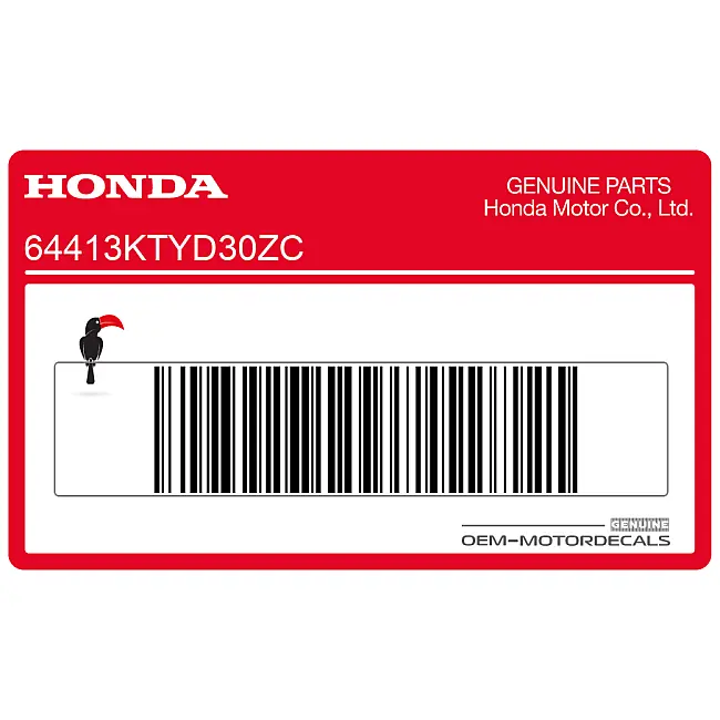 Honda CBR125R Franja de Carenado Central Lado Izquierdo OEM 64413KTYD30ZC Gráfico de Fábrica Genuino