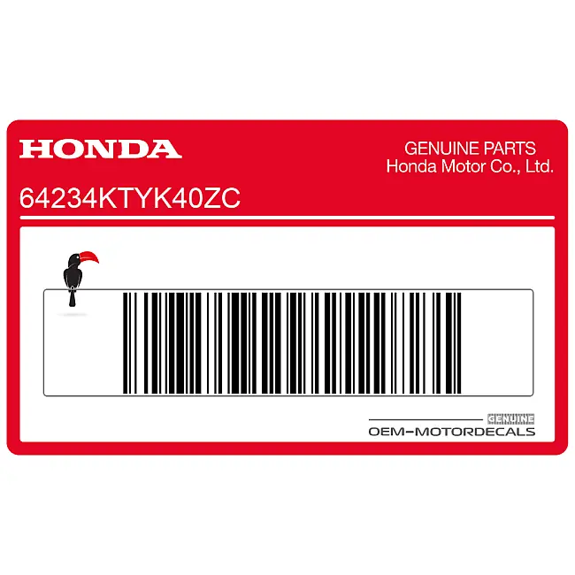 Honda CBR125R Left Front Upper Cowl Stripe Left Side Genuine OEM Factory Part 64234KTYK40ZC