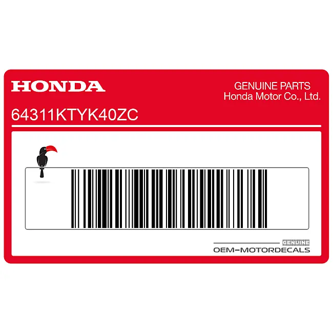 Honda CBR125R Mittlerer Verkleidungsaufkleber Rechte Seite OEM 64311KTYK40ZC