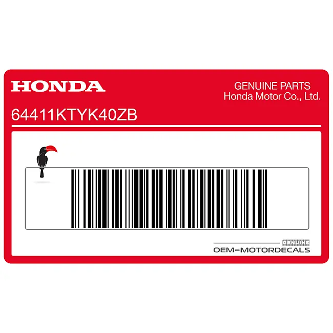 Honda CBR125R Middle Cowl Stripe Left Side OEM 64411KTYK40ZB