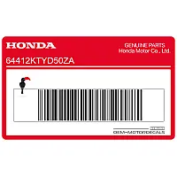 HONDA Middelste kuip sticker, linkerzijde 64412-KTY-D50ZA