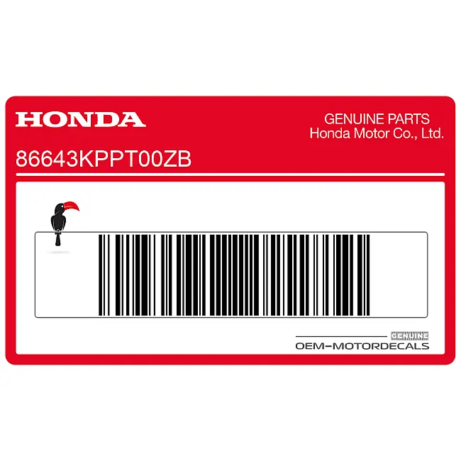 Original Honda CBR125R Mittelverkleidungsstreifen rechte Seite OEM 86643KPPT00ZB Werksgrafik