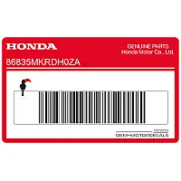 HONDA Pegatina tanque, lado derecho 86835-MKR-DH0ZA