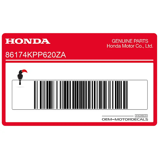 Honda CBR125R Tankstrip linkerzijde OEM 86174KPP620ZA Originele Fabrieksafbeelding