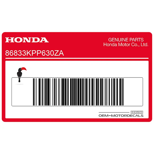 Honda CBR125R Linker Heckabdeckungs-Aufkleber linke Seite OEM 86833KPP630ZA