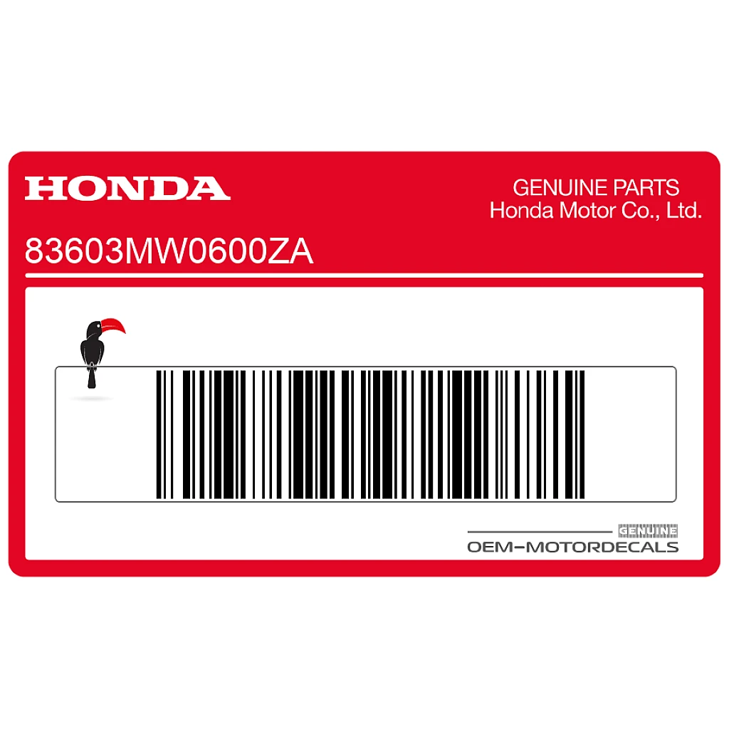 Honda CBR900RR Genuina Franja de Carenado Derecho Gráfico Lado Derecho Pieza OEM 83603MW0600ZA