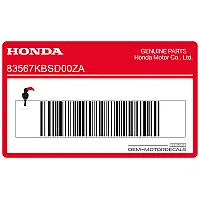 HONDA Bugverkleidung Aufkleber, Linke Seite 83567-KBS-D00ZA