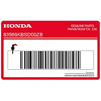 HONDA Autocollant de panneau latéral, côté gauche 83566-KBS-D00ZB