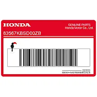 HONDA Autocollant bas de carénage, côté gauche 83567-KBS-D00ZB