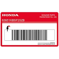 HONDA Naklejka na osłonę boczną, lewa strona 83651-KBS-F20ZB