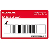 HONDA Onderkuip sticker, linkerkant 83566-KBS-F20ZA