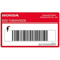 HONDA Naklejka na zbiornik, prawa strona 83571-KBS-W30ZB