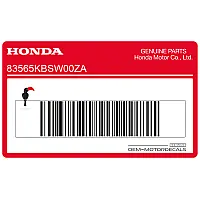 HONDA Pegatina para panel lateral, lado izquierdo 83565-KBS-W00ZA
