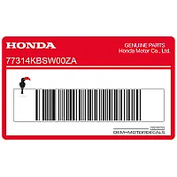 HONDA Pegatina colin 77314-KBS-W00ZA